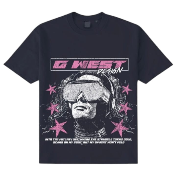 G West Rhinestone Dryfit Visionary Vibes Tee (Vulcan/Purple)