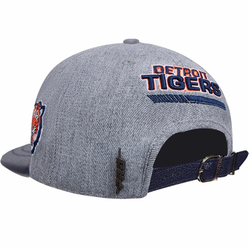 Pro Standard Detroit Tigers Fast Lane Logo Strapback Hat (Heather Grey)