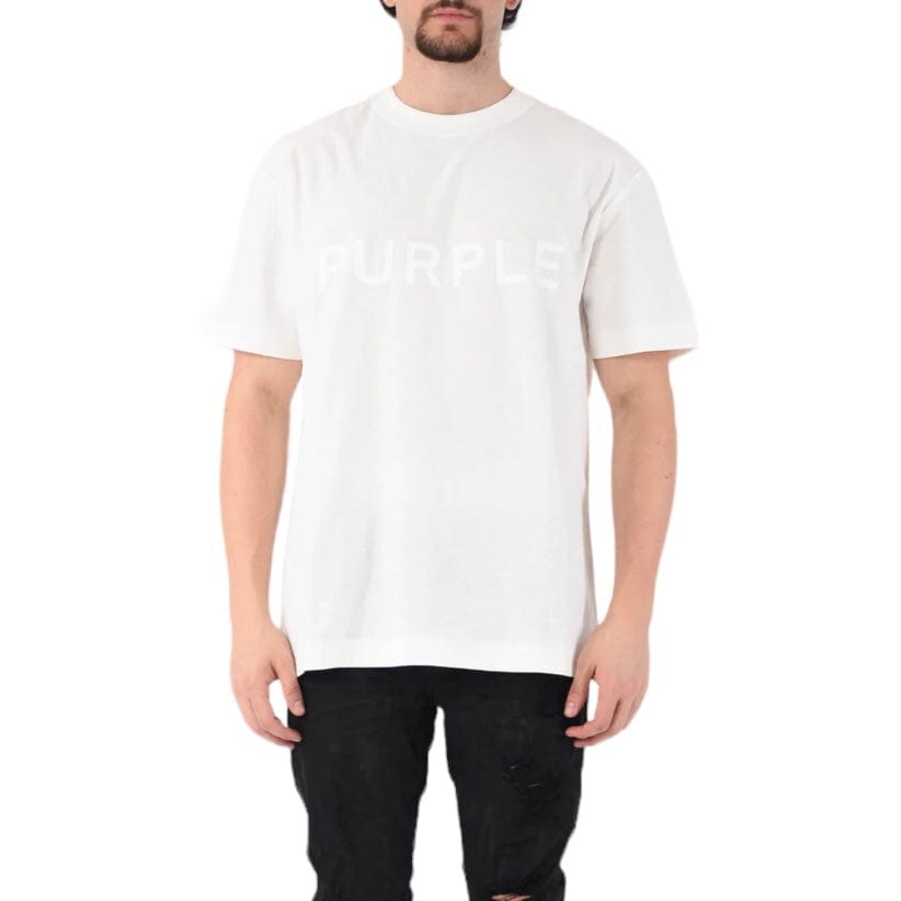 Purple Brand Textured Wordmark SS Coconut Milk Tee (Off White)