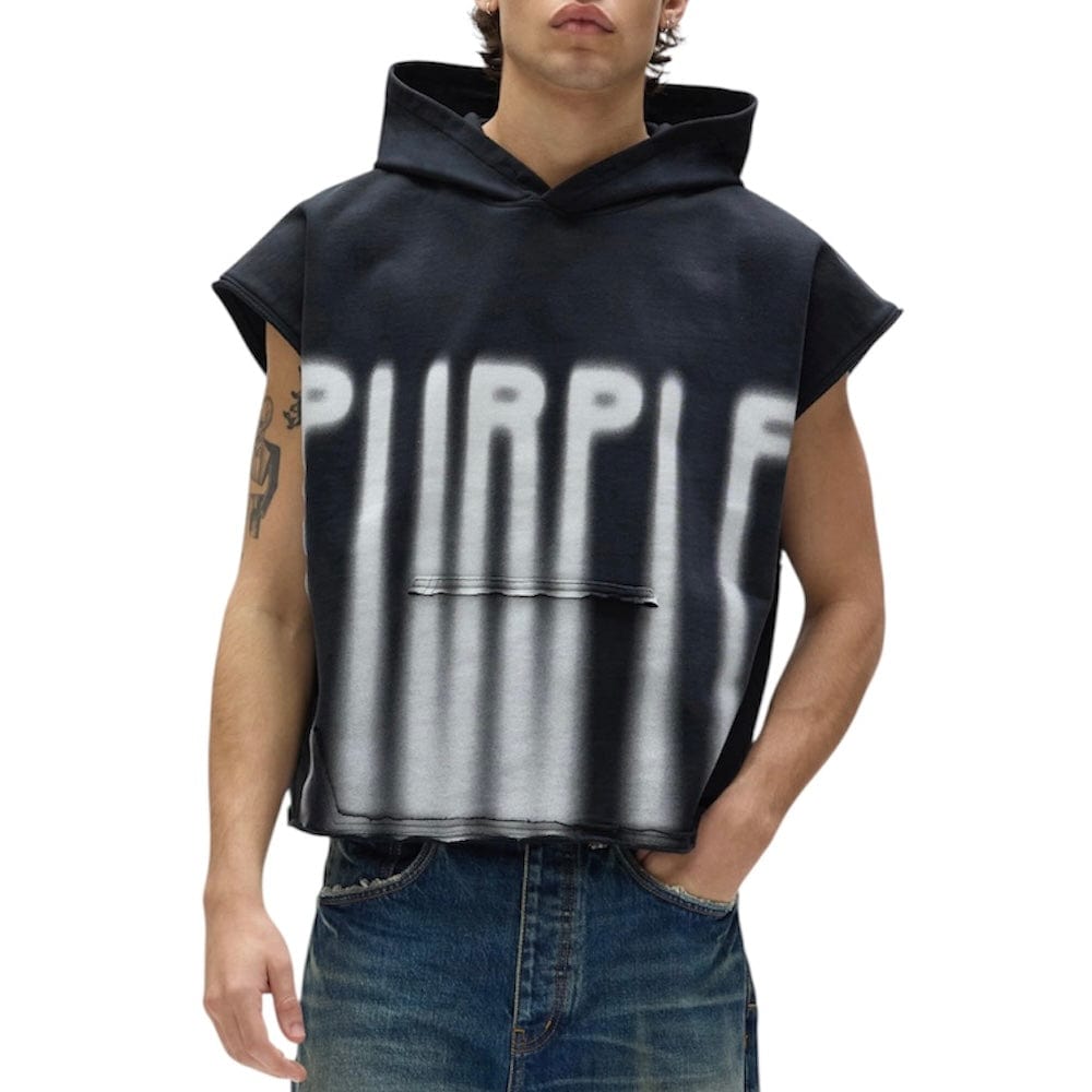 Purple Brand Sleeveless Hoodie (Black) M4153-MFBB325