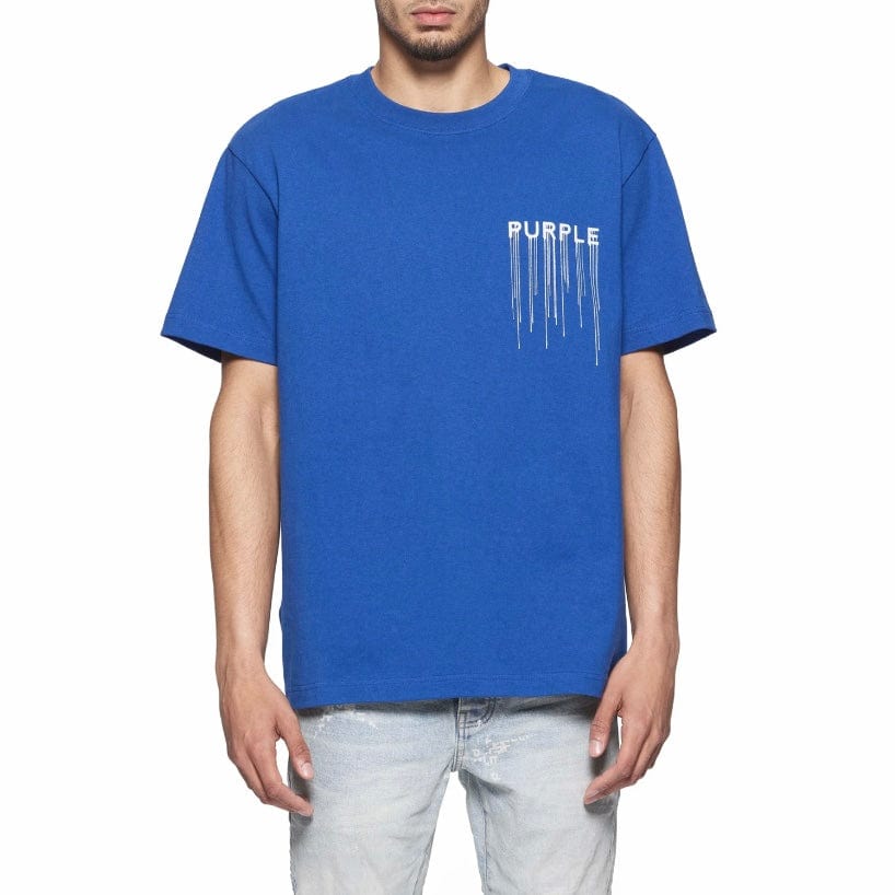 Purple Brand Wordmark Drip Tee (Mazarine Blue) P117-HMWD125