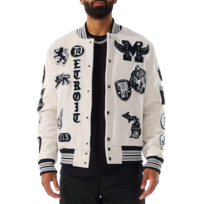 Jordan Craig Motown Varsity Jacket (Cream) 91651