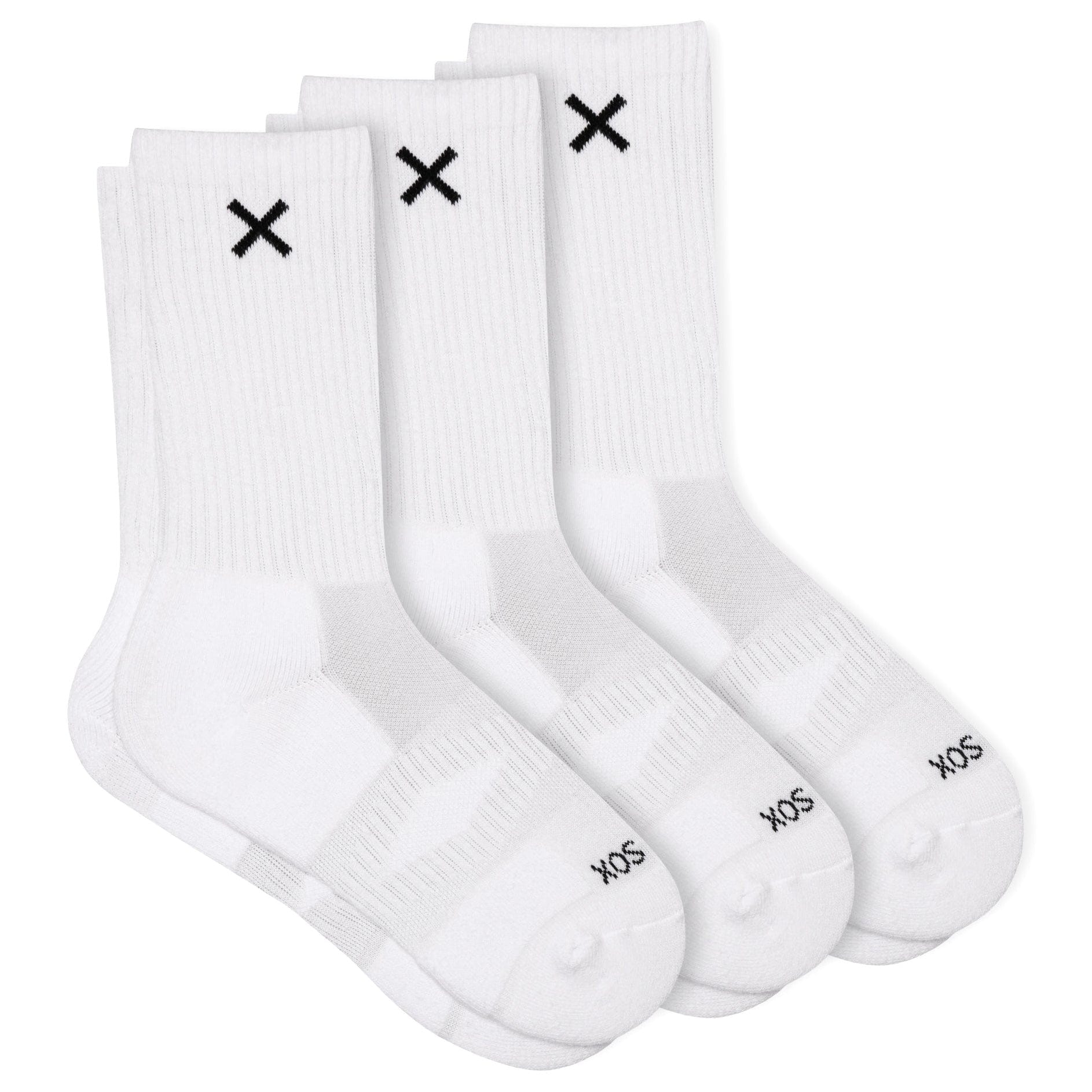 Odd Sox Basix Crew Socks (White) 3-Pack