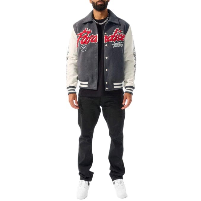 Jordan Craig Paradise Tour Varsity Jacket (Off Black) 91632