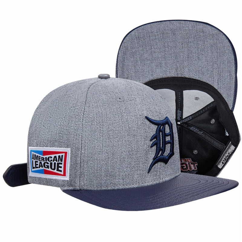 Pro Standard Detroit Tigers Fast Lane Logo Strapback Hat (Heather Grey)