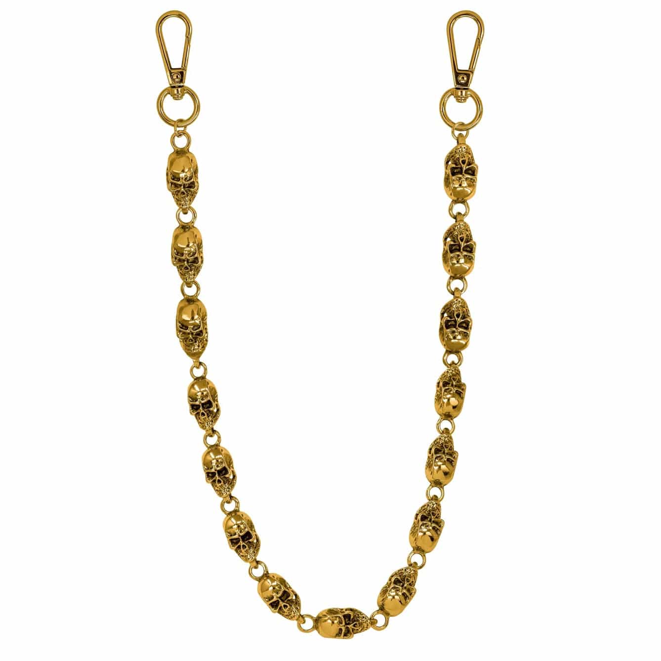 Jewelry Essentials 12mm Skull Pant Chain 22" (Gold) BKC-130G