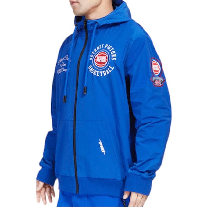 Pro Standard Detroit Pistons Hybrid Woven Full Zip Po Hoodie (Royal) BDP559862