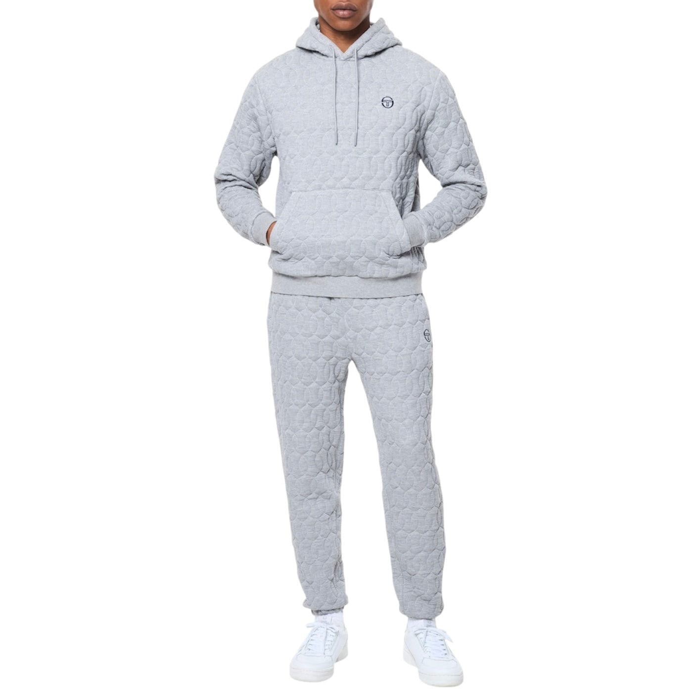 Sergio Tacchini Aversa Quilted Hoodie & Sweatpants Set (Light Heather Grey)