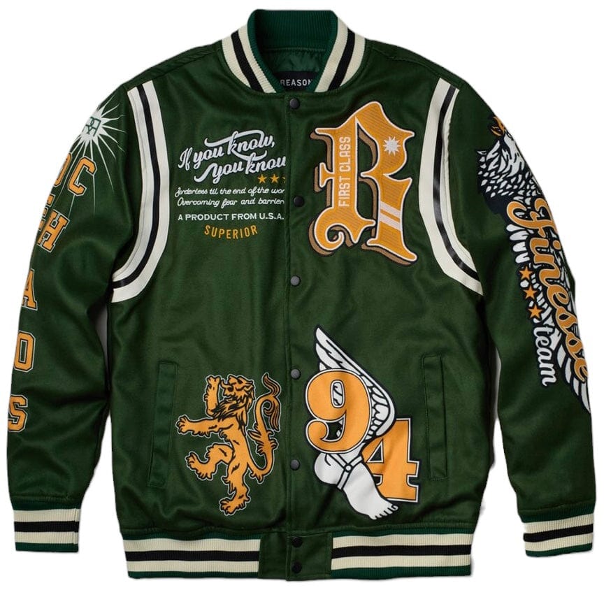 Reason Brand Dept Of Chaos Varsity Jacket (Green) OWG-18