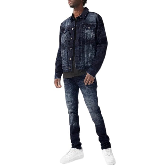 Jordan Craig Amsterdam Denim Trucker Azure Jacket (Midnight Blue) JJ358R