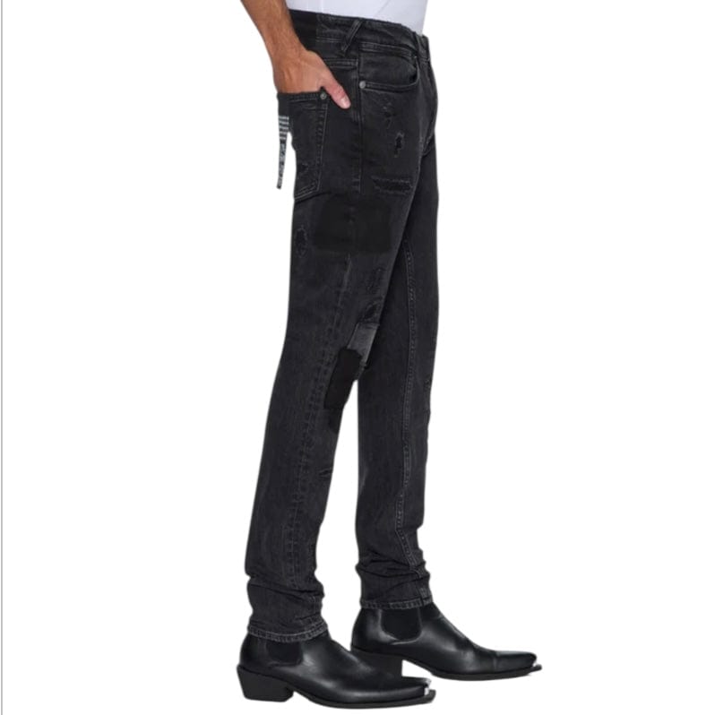 Ksubi Van Winkle Led Denim Jean (Black Rockstar Repair) MFA25DJ032