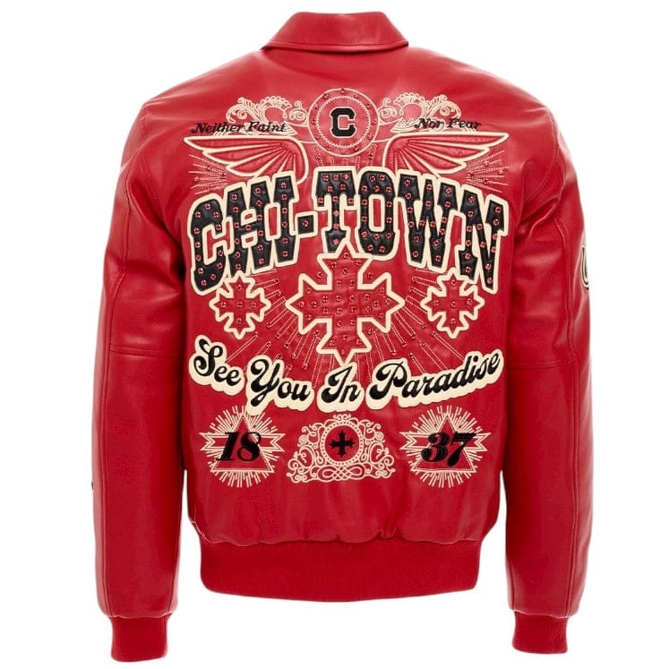 See You In Paradise Windy City Varsity Jacket (Red) 91747