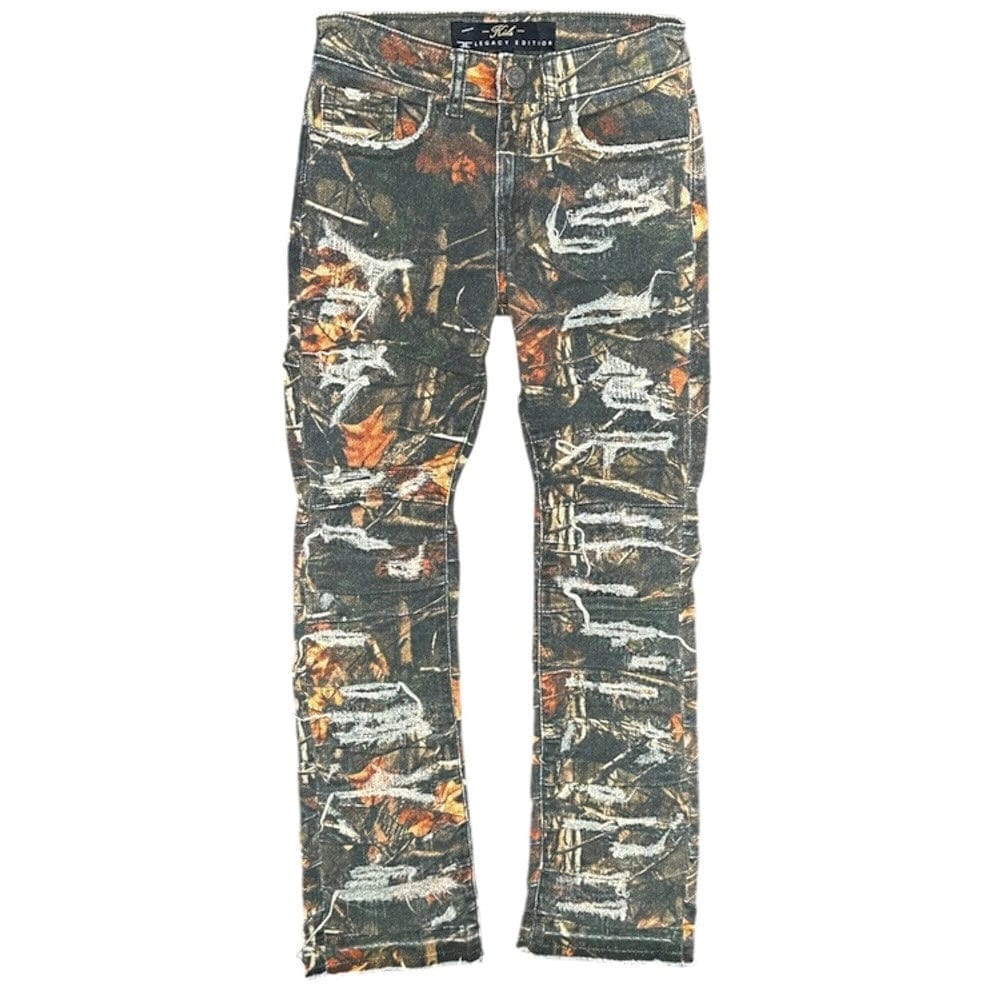 Kids Jordan Craig Stacked Ripple Effect Pants (Hunter) JTF1157CK