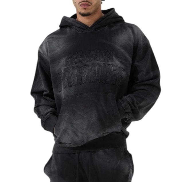 See You In Paradise Oasis Washed Pullover Hoodie (Black Shadow) 8864H
