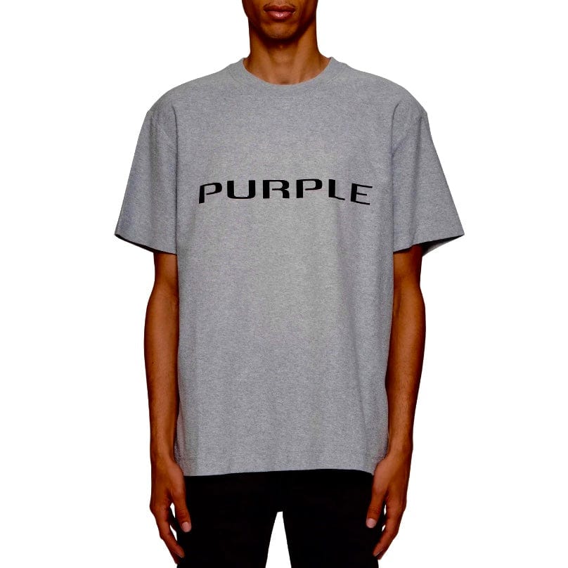 Purple Brand Wordmark Textured SS Tee (Heather Grey) P104-JWHG324