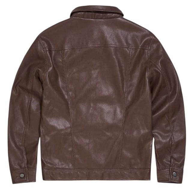 Jordan Craig Thriller Button Up Leather Jacket (Brown) JJ2250