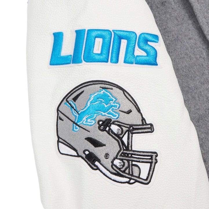 Pro Standard Detroit Lions Old English Varsity Jacket (Heather/White/Black)