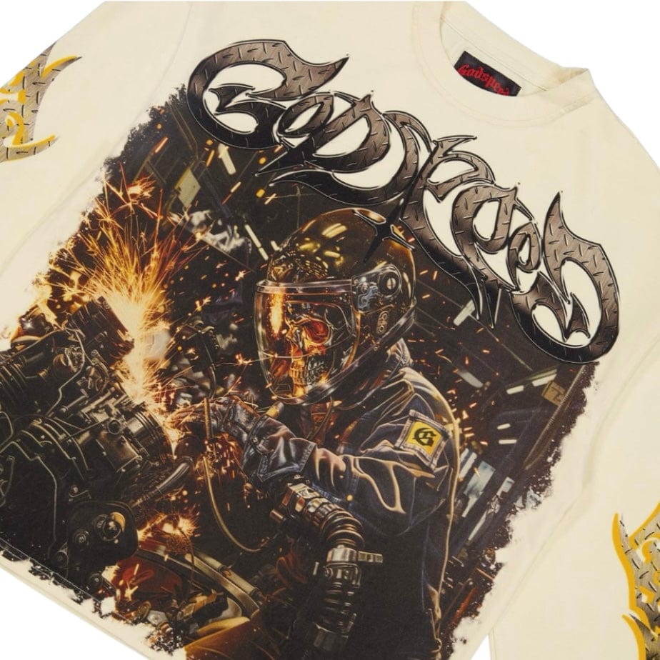 Godspeed Steel Sharpens Steel LS T Shirt (Bone)
