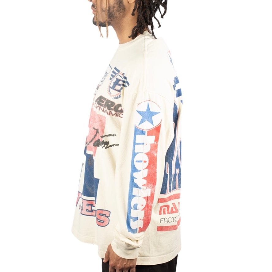 Howlers Club Wolf Racer LS Sweatshirt (Off White)