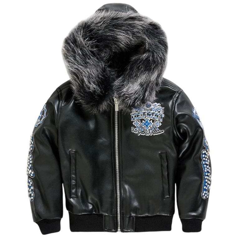 Kids See You In Paradise Motor City Hooded Bomber Jacket (Black) 91746K