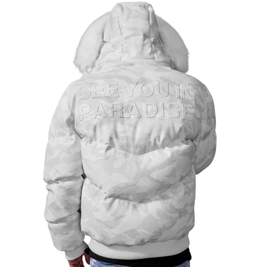 See You In Paradise The Wild One Camo Puffer Jacket (Arctic Camo) 91665C