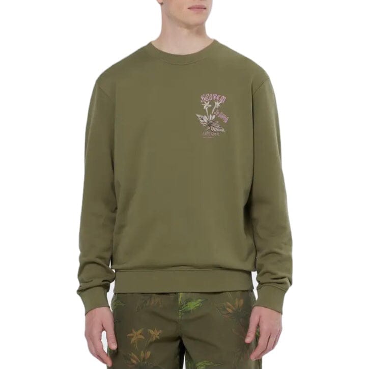 Scotch & Soda Flor180478al Artwork Sweatshirt (Washed Military) 180478