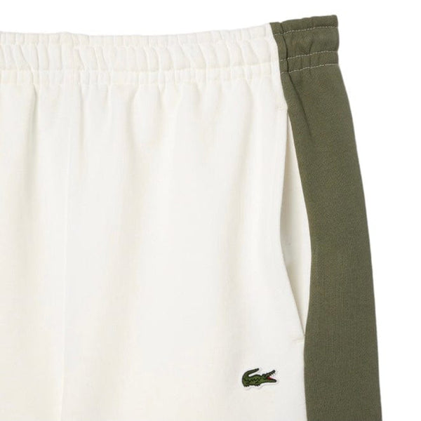 Lacoste Colorblock Fleece Shorts (White/Khaki Green) GH1434-51