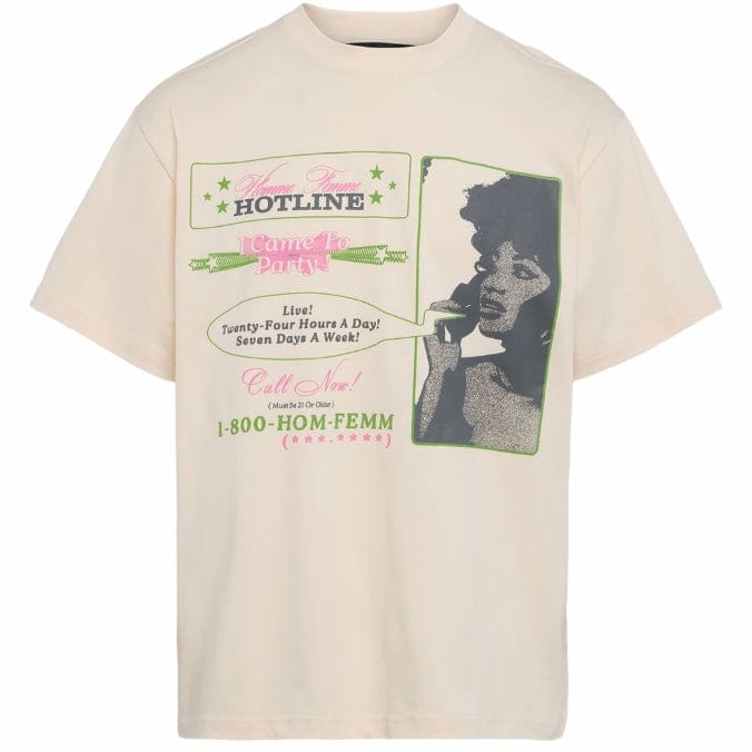 Homme Femme Call Now Tee (Cream/Pink/Green) HFSS202442-2