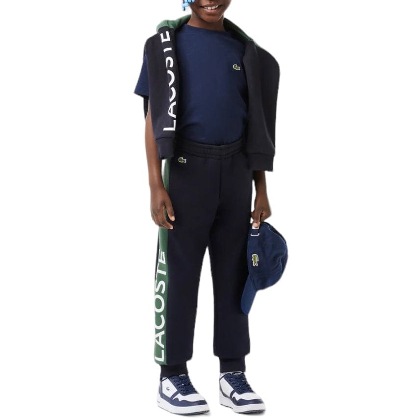 Kids Lacoste Organic Cotton Blend Sweatpants (Navy/Dark Green) XJ5327-51