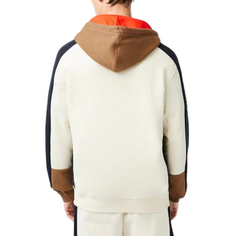 Lacoste Colorblock Hoodie (Off White/Brown/Navy) SH1301-51