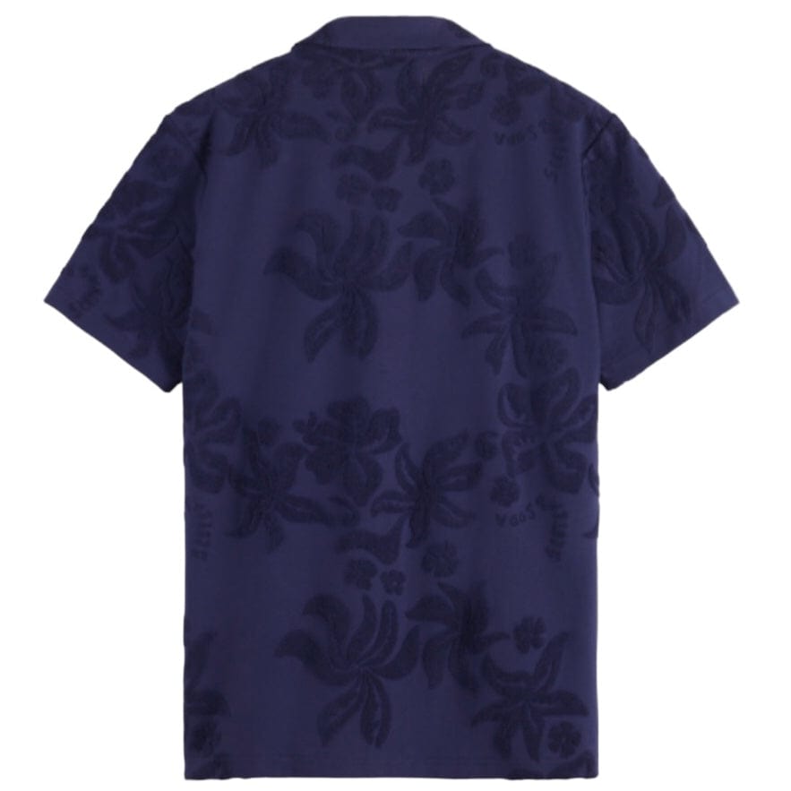 Scotch & Soda Terry Jacquard Short Sleeve Shirt (Navy Blue) 177056