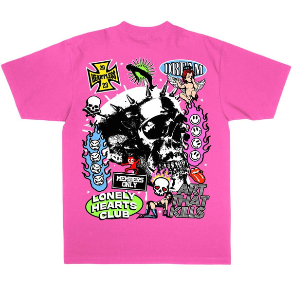 Lonely Hearts Club Heartless T Shirt (Garment Dye Neon Pink) SST0104