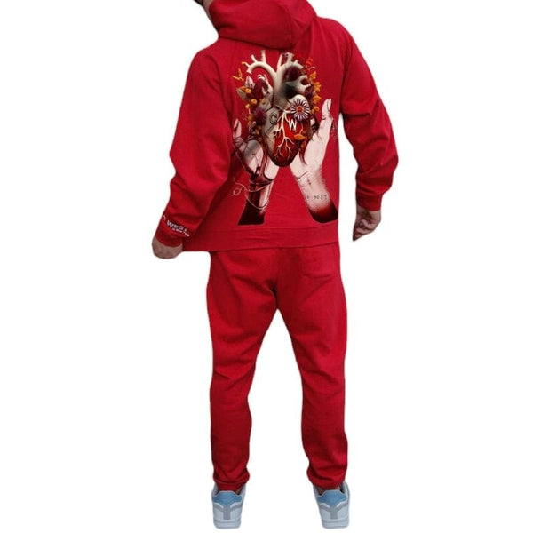 G West Flower Heart Hoodie (Red)