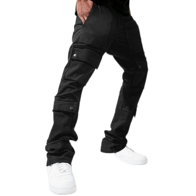 Jordan Craig Martin Stacked El Dorado Cargo Pants (Jet Black) JTF218