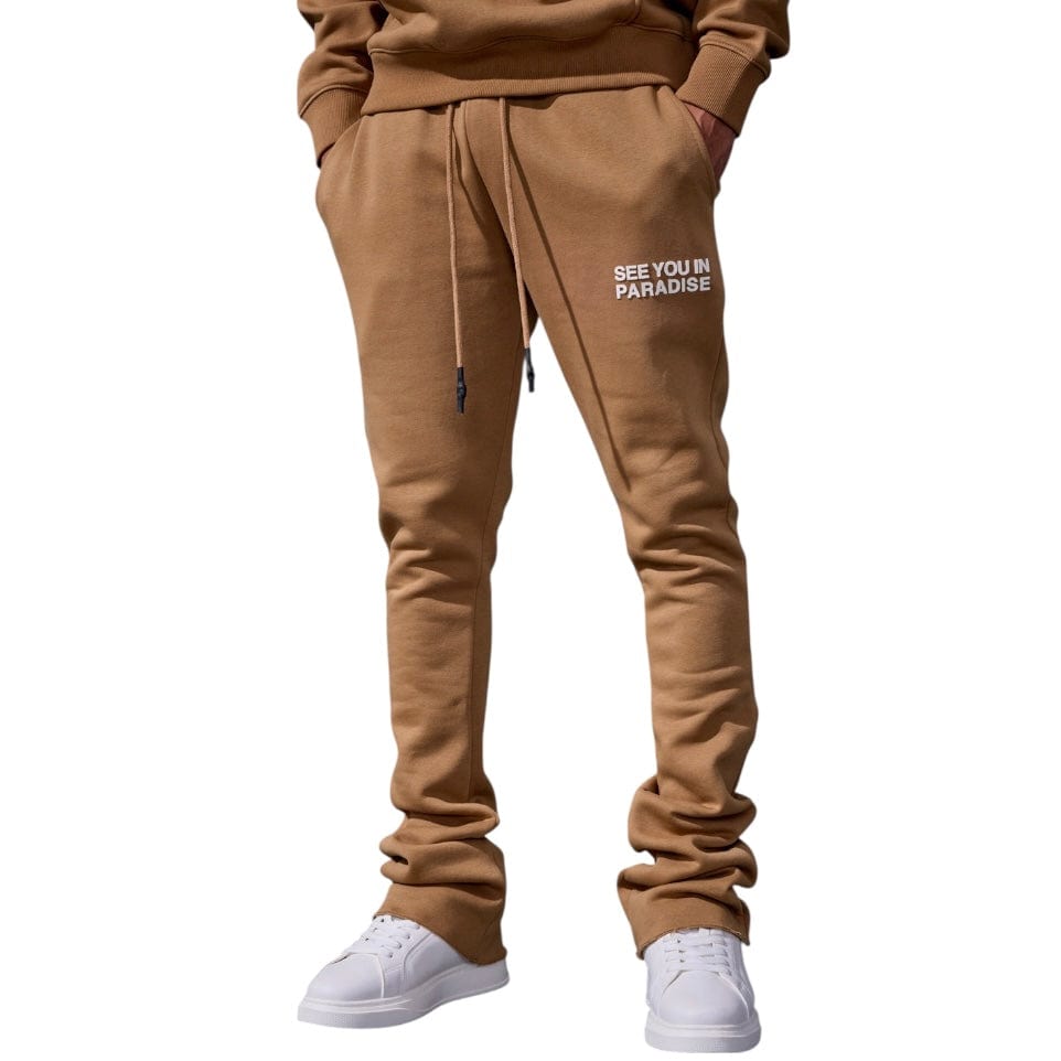 See You In Paradise Tonal Stacked Sweatpants (Mocha) 8899L