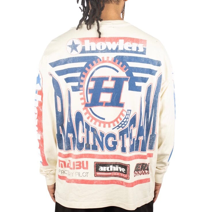 Howlers Club Wolf Racer LS Sweatshirt (Off White)