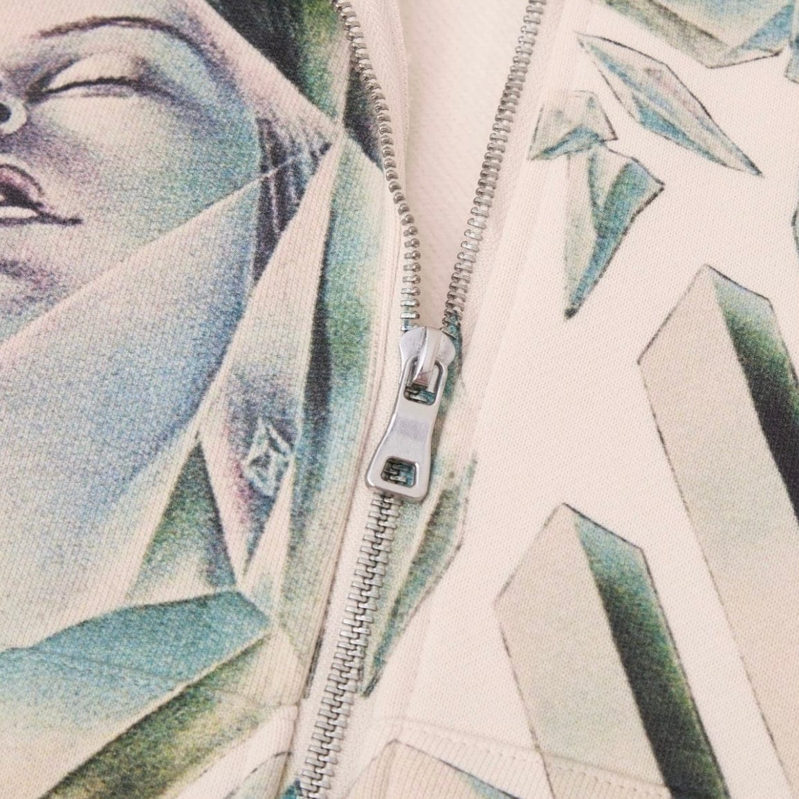 Campus Goods Crystal Mind Zip Up Hoodie (Cream) CG-H25-058