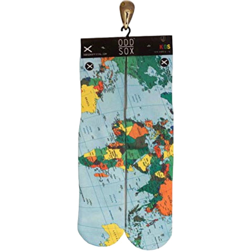 Kids Odd Sox World Map Socks 1y-7y (Blue/Multi)