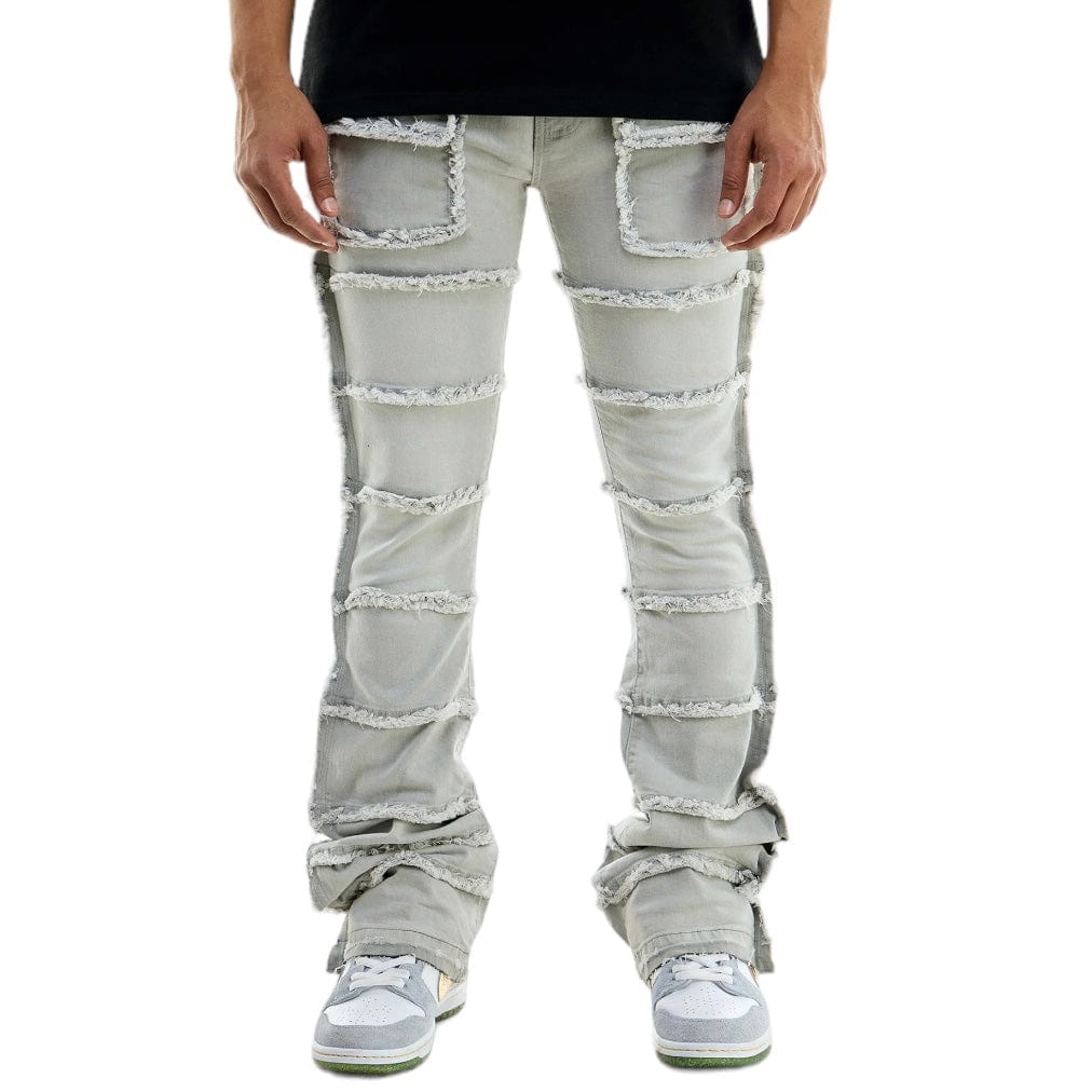 Kdnk Panelled Skinny Flare Jeans (Grey) KND4581