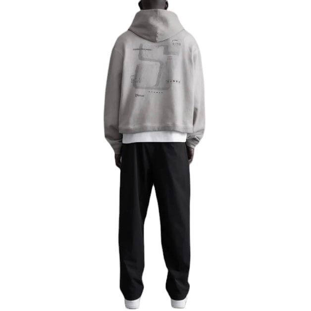 StampD Cement Transit Relaxed Cropped Hoodie (VIntage Washed Fog)