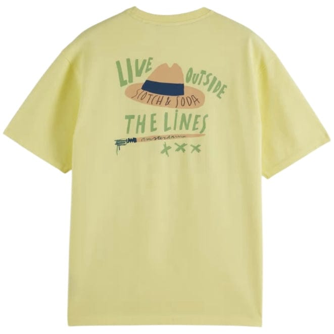 Scotch & Soda Relaxed-Fit Printed Artwork T-Shirt (Sorbet Yellow) 180050