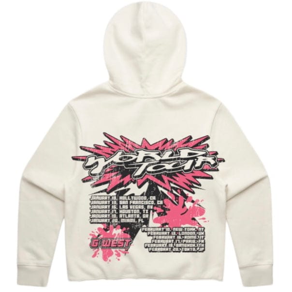 G West World Tour Hoodie (White/Pink)