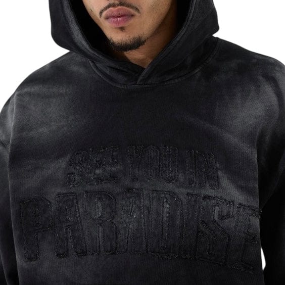 See You In Paradise Oasis Washed Pullover Hoodie (Black Shadow) 8864H