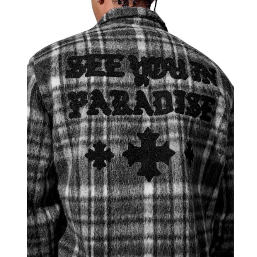 See You In Paradise Embroidered Shacket (Industrial Black) 2570