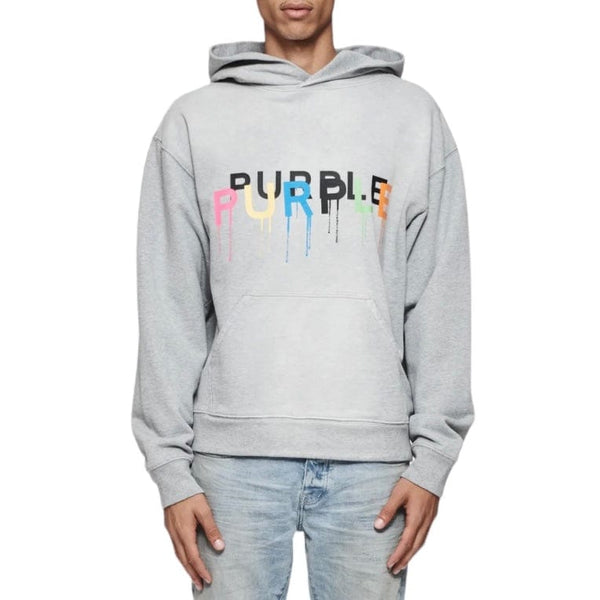 Purple Brand Painted Wordmark Hoodie (Heather Grey) P447-HHGW124