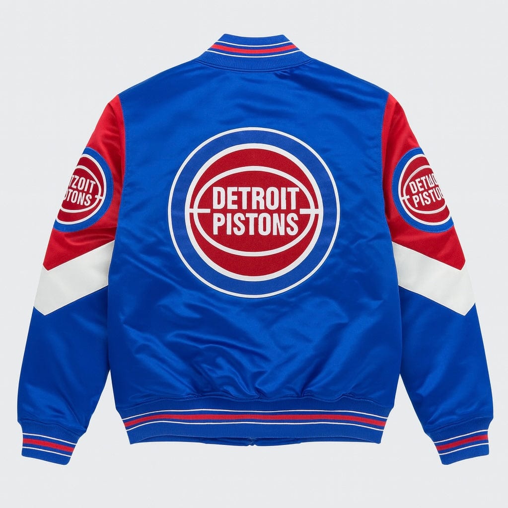 Mitchell & Ness Nba Detroit Pistons Throw It Back Heavyweight Jacket (Royal)