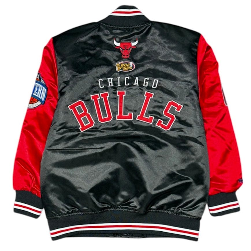 Youth Mitchell & Ness Chicago Bulls Primetime Satin Jacket (Black/Red)