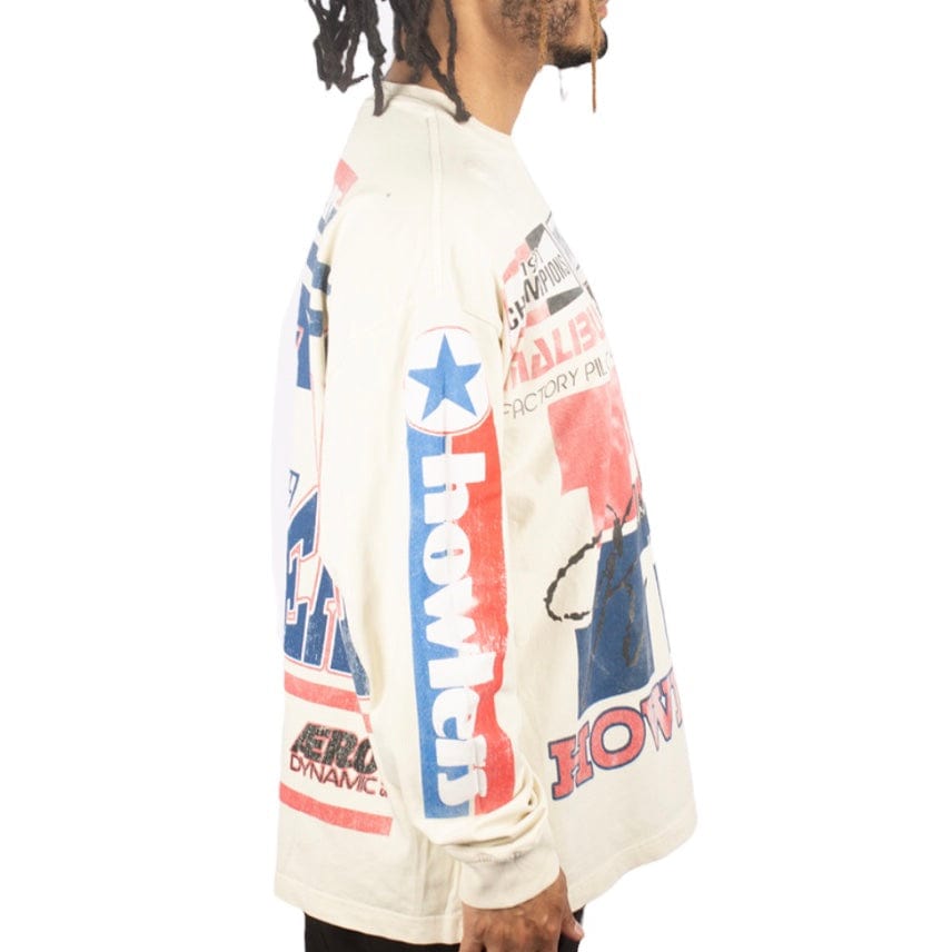 Howlers Club Wolf Racer LS Sweatshirt (Off White)