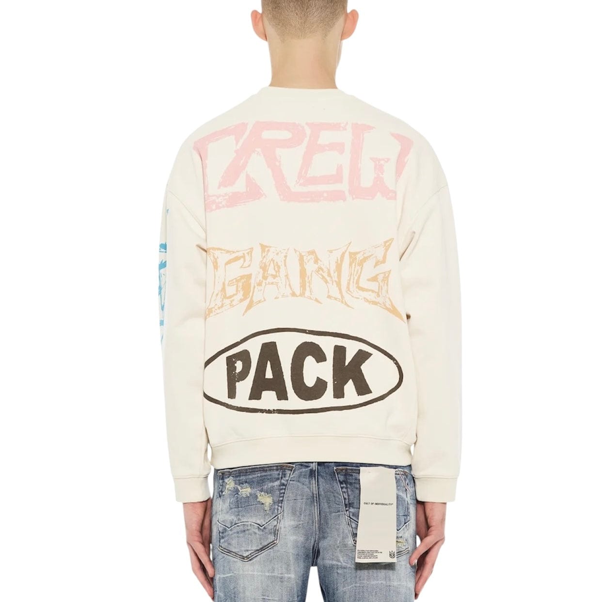 Cult Of Individuality Novelty Flc Crew Sweatshirt (Winter White) 625B9-FC24A
