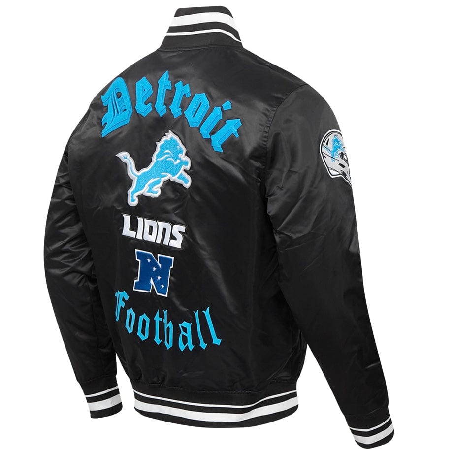 Pro Standard Detroit Lions Men's Old English Satin Jacket (Black)